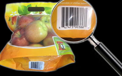 UPC Code Printed on a multi-pack of Apples